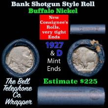 Buffalo Nickel Shotgun Roll in Old Bank Style 'Bell Telephone' Wrapper 1927 & d Mint Ends