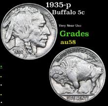 1935-p Buffalo Nickel 5c Grades Choice AU/BU Slider