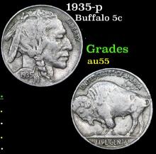 1935-p Buffalo Nickel 5c Grades Choice AU