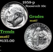 1959-p Roosevelt Dime 10c Grades GEM++ Unc