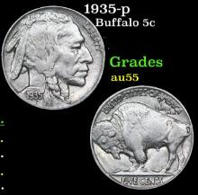 1935-p Buffalo Nickel 5c Grades Choice AU