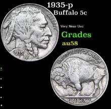 1935-p Buffalo Nickel 5c Grades Choice AU/BU Slider