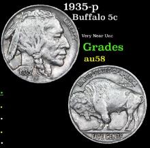 1935-p Buffalo Nickel 5c Grades Choice AU/BU Slider