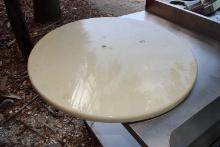 Round High Top Marble Light Outdoor Tables