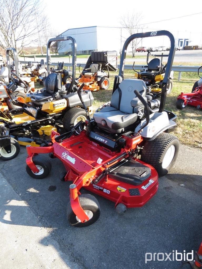 EXMARK LAZER Z 60" ULTRA CUT DECK, 34 HP KAWASAKI ENGINE, ISO MOUNTED SEAT,