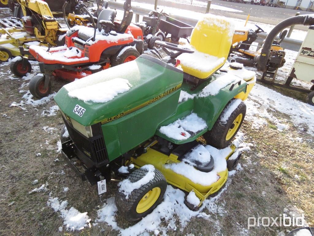 JOHN DEERE 425 LAWN TRACTOR 20HP KAWASAKI ENG, 60" CUT, PS, W/ JOHN DEERE E