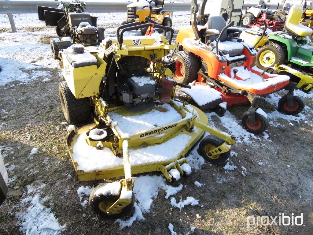 GREAT DANE STAND BEHIND ZERO TURN MOWER 1680 HOURS, *NEEDS WORK*, TAG #4127