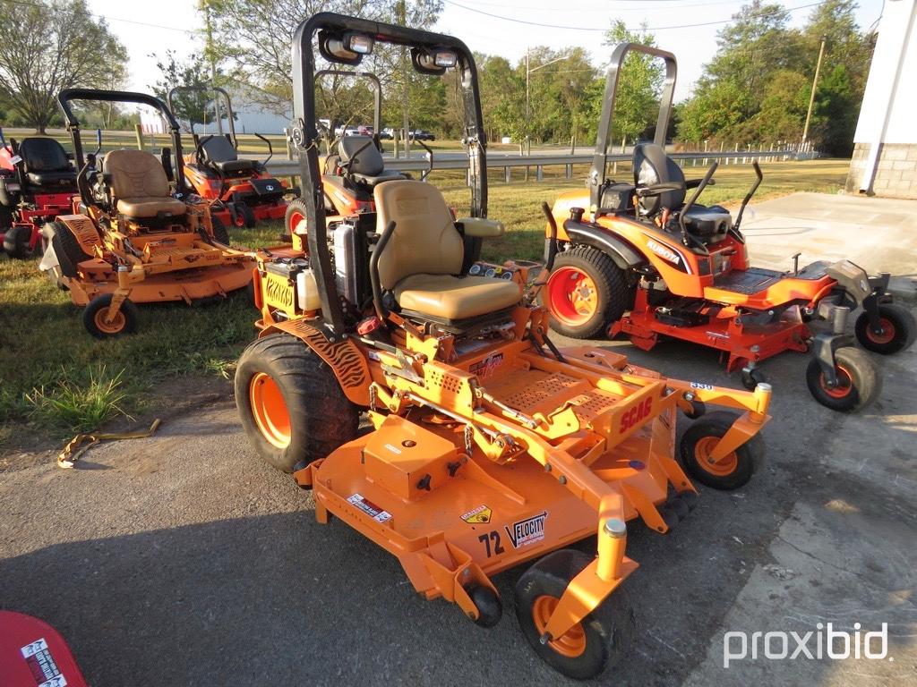 SCAG SABRE TOOTH MOWER 72" CUT VELOCITY PLUS DECK, 31HP DIESEL TURBO CHARGE ENGINE, ROPS, SERIAL #78