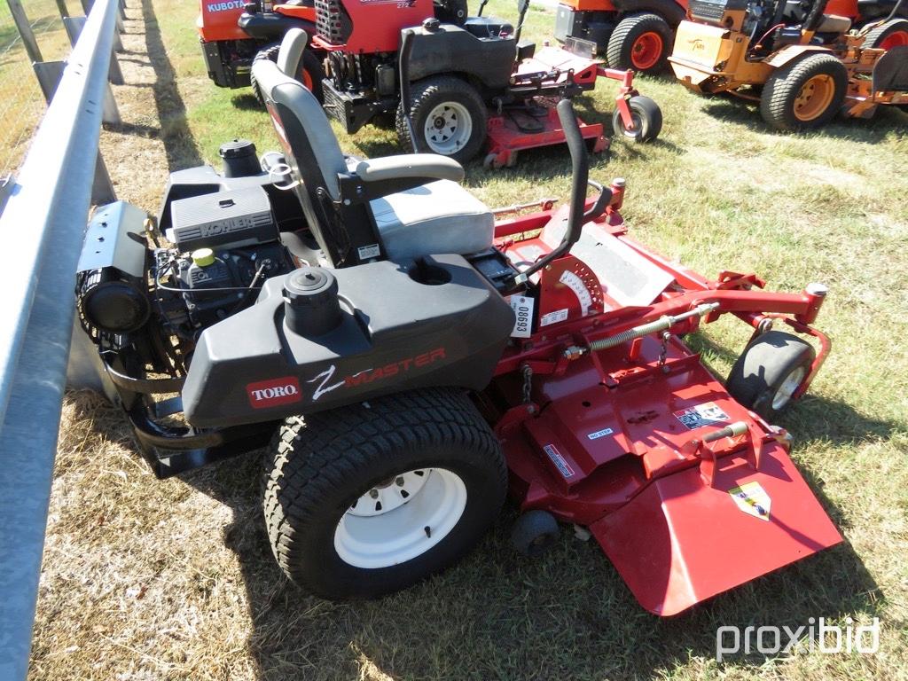 TORO Z-MASTER ZERO TURN MOWER 62" DECK, 27HP KOHLER ENGINE, SERIAL #210001528, SHOWING 746HRS, TAG #