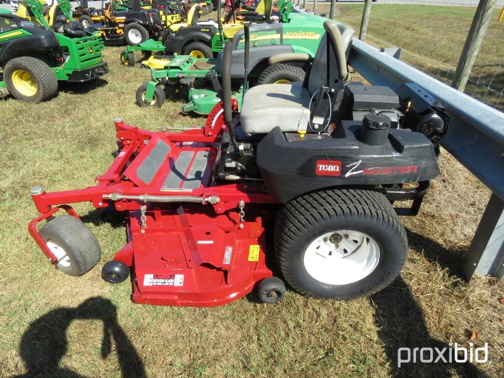 TORO Z-MASTER ZERO TURN MOWER 62" DECK, 27HP KOHLER ENGINE, SERIAL #210001528, SHOWING 746HRS, TAG #