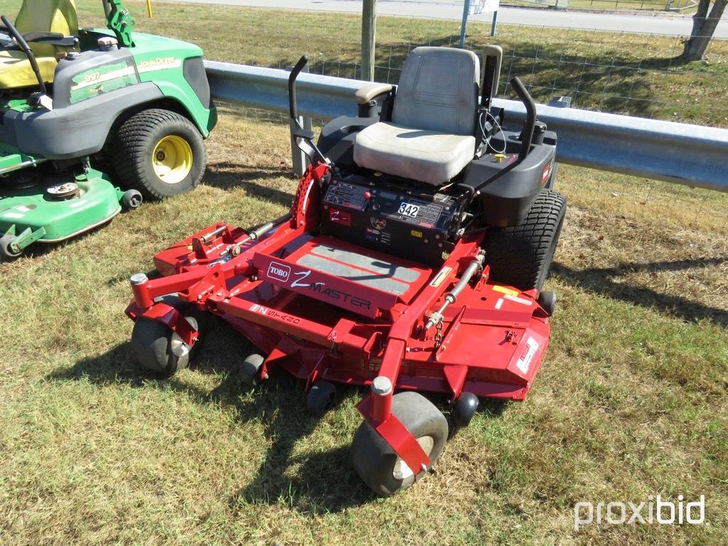 TORO Z-MASTER ZERO TURN MOWER 62" DECK, 27HP KOHLER ENGINE, SERIAL #210001528, SHOWING 746HRS, TAG #