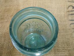 ANTIQUE GREEN PINT MASON JAR W/ ZINC LID