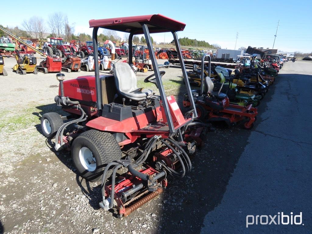 TORO 5500-D REELMASTER LAWN MOWER DIESEL ENGINE, 5 REELS, ROPS W/ CANOPY, 1468HRS, TAG #7867