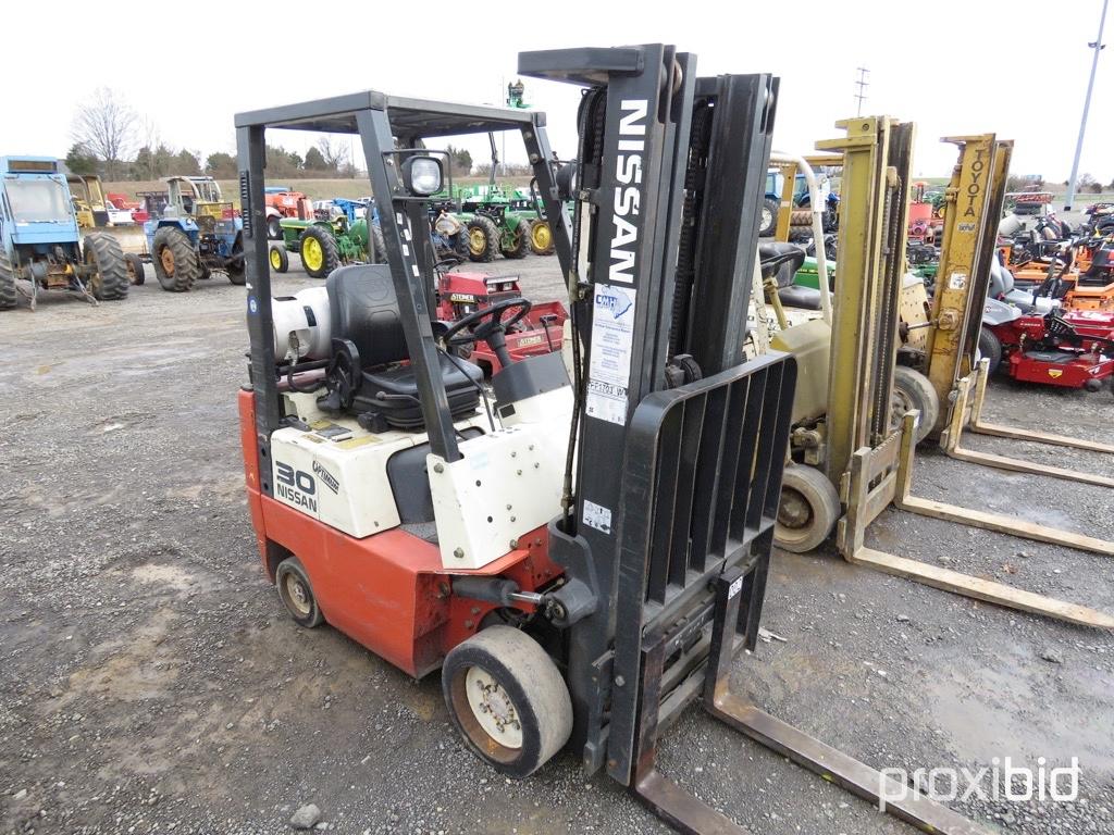 NISSAN OPTIMUM 30 PROPANE FORKLIFT SERIAL #CPJ01-9N6120, 9892HRS, TAG #3737