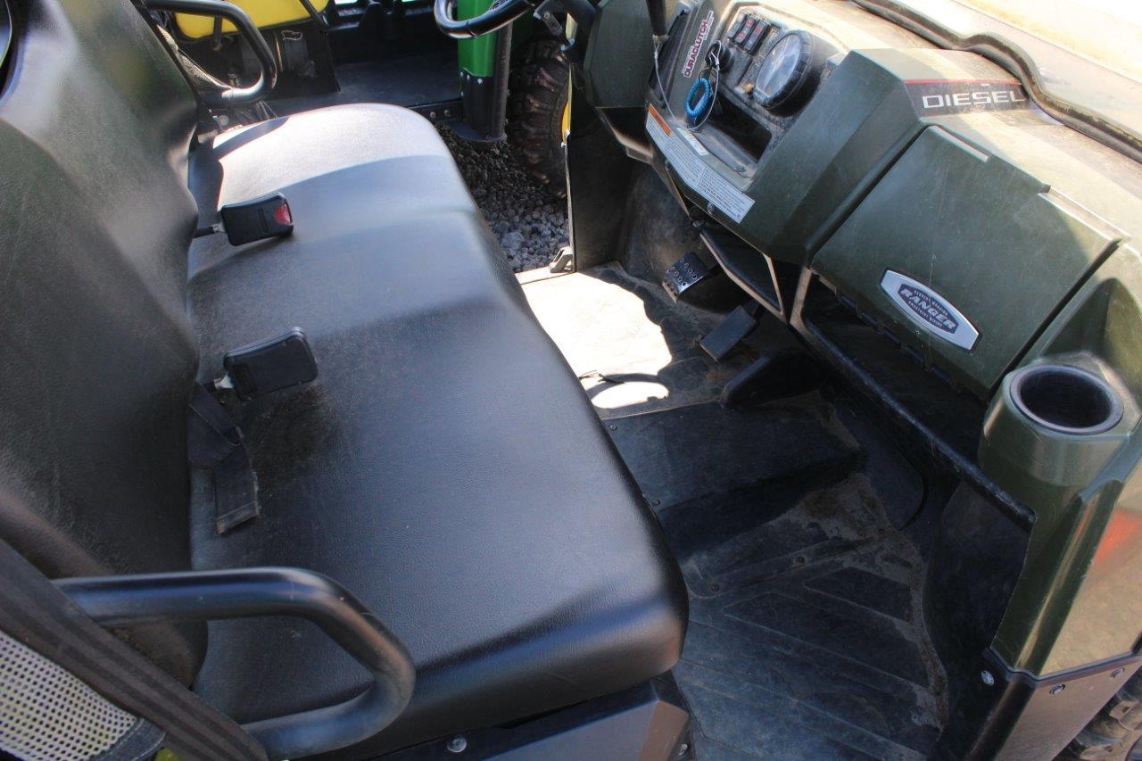 POLARIS CREW DIESEL UTV 4 SEATER, 4WD, WINDSHEILD, ROOF AND BACK GLASS, VIN# 4XAWH90D4D2713544 TAG#