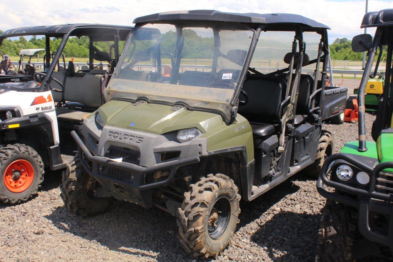 POLARIS CREW DIESEL UTV 4 SEATER, 4WD, WINDSHEILD, ROOF AND BACK GLASS, VIN# 4XAWH90D4D2713544 TAG#