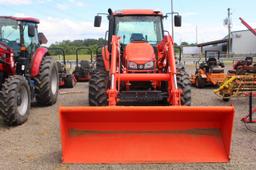 2018 KUBOTA M65-111 4WD, C/H/A, W/ KUBOTA LA1944 LOADER AND THIRD FUNCTION VALVE, HYDRAULIC SHUTTLE,