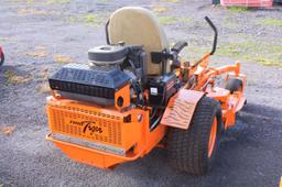 SCAG TURF TIGER 61" CUT 27HP, KAWASAKI ENGINE, SHOWING 602 HRS, S# 7741129, TAG# 5118