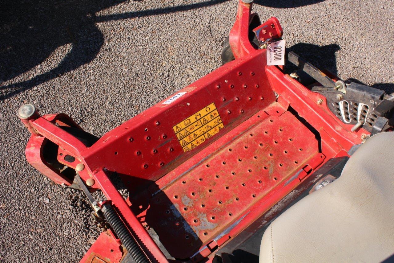 TORO Z MASTER ZERO TURN MOWER KOHLER ENG, 60" DECK, 2912 HRS, S# 316000143 TAG # 2400Z