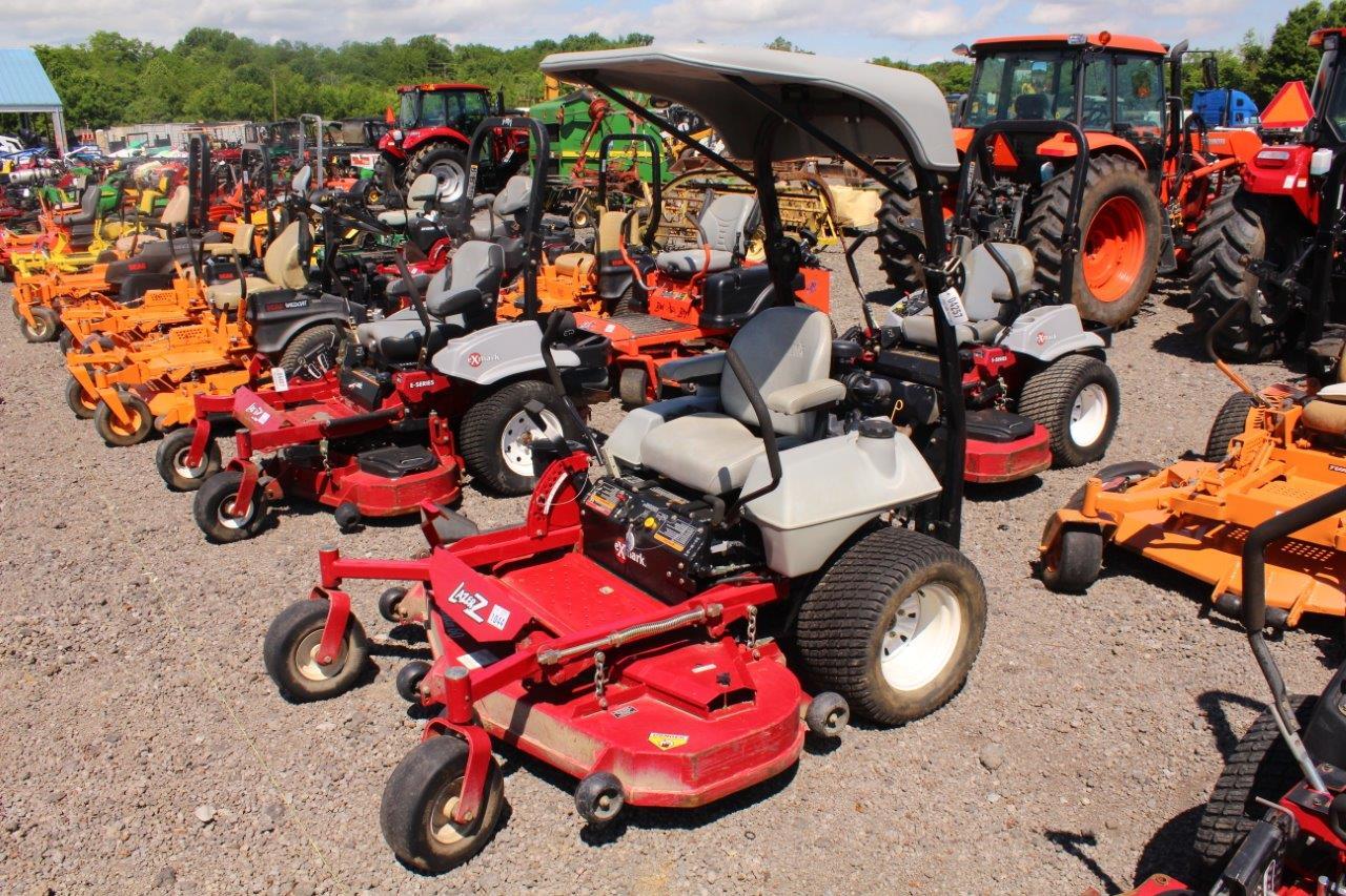 EXMARK LAZER Z ZERO TURN MOWER 60" DECK, CANOPY TOP, KAWASAKI ENG, 677 HRS M# 722247, TAG # 4257