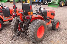 KUBOTA B2620 4WD TRACTOR 3PT HITCH, DSL,P/S, PTO, ROLL BAR, SHOWING 462 HRS, S/N# 51155, TAG# 9398