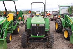 JOHN DEERE 3038E 4WD TRACTOR 3PT HITCH, PTO, ROLL BAR, HYDRASTATIC TRANS, SHOWING 658 HRS, S/N# V303