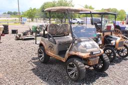 CLUB CART 48V 4 SEATER GOLF CART, DUCK DYNASTY EDITION, TOP, WINDSHIELD, STEREO SYSTEM, LIFTED, TAG#