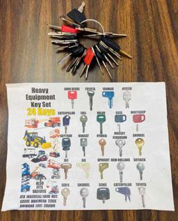 UNUSED SET OF 23 EQUIPMENT KEYS