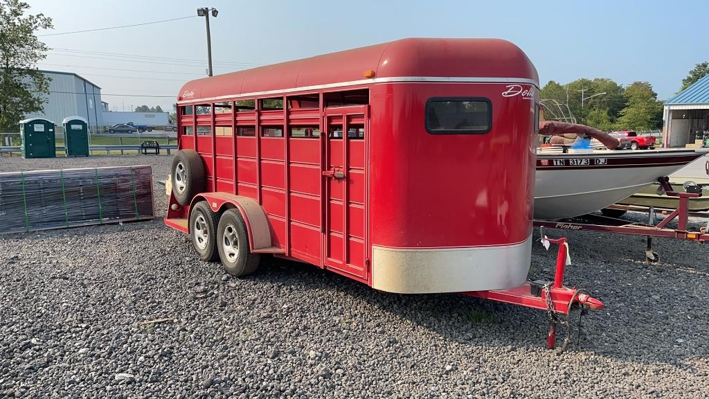 2008 DELTA 16' BUMPER PULL CATTLE TRAILER