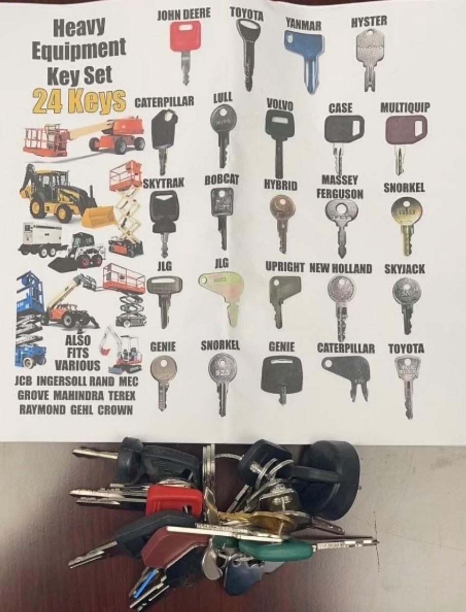 HEAVY EQUIPMENT KEY SET- 24 KEYS