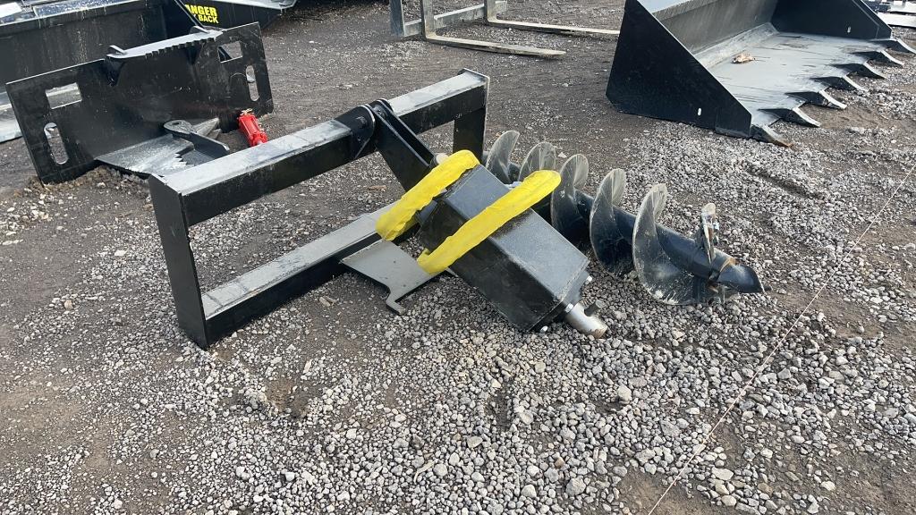 UNUSED SKID STEER POST AUGER WITH 12" BIT