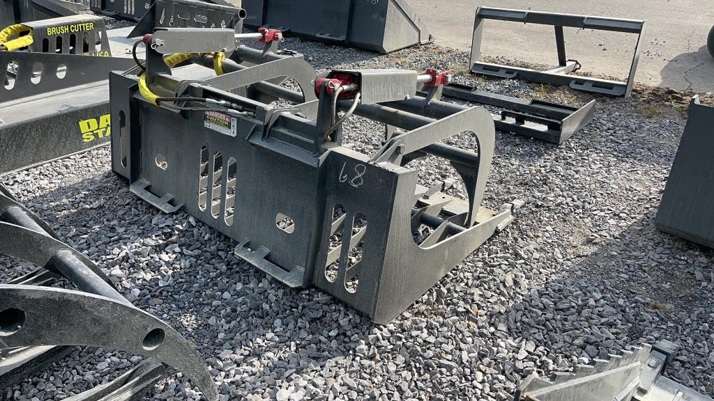 UNUSED 68" SKID STEER SKELETON GRAPPLE BUCKET