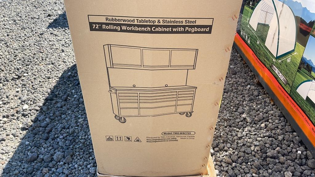 UNUSED TMG 72" ROLLING WORKBENCH CABINET