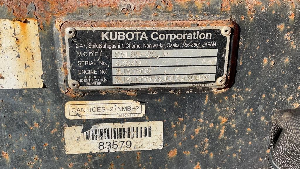 2019 KUBOTA SVL 95-2S TRACK SKID STEER