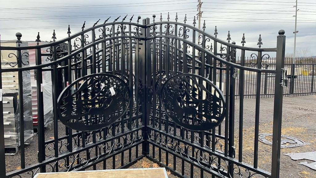 14' BI-PARTING WROUGHT IRON GATES