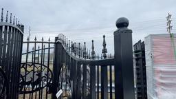 UNUSED 20' BI-PARTING WROUGHT IRON GATES