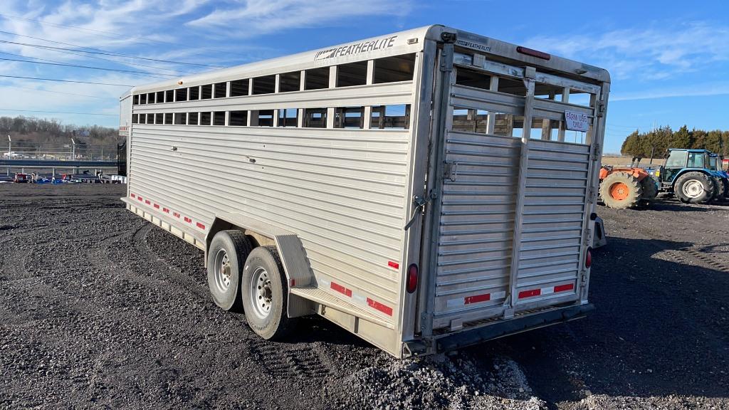 2007 FEATHERLITE 24' ALUMINUM STOCK TRAILER