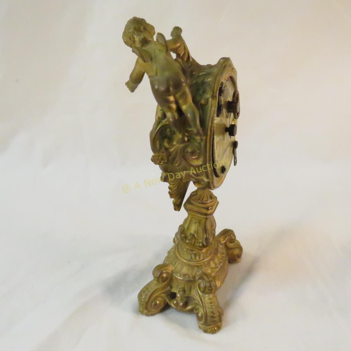 Antique Waterbury Cherub Table Clock