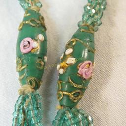 Antique bead lariat with wedding cake beads