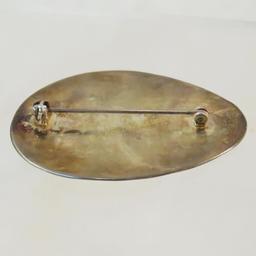 Vintage Signed Newbridge hammered EPNS brooch