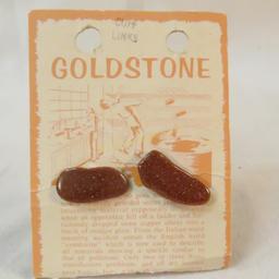 Goldstone cufflinks, earrings and brooch