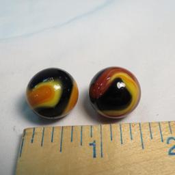 2 Akro Agate Corkscrew Indian marbles