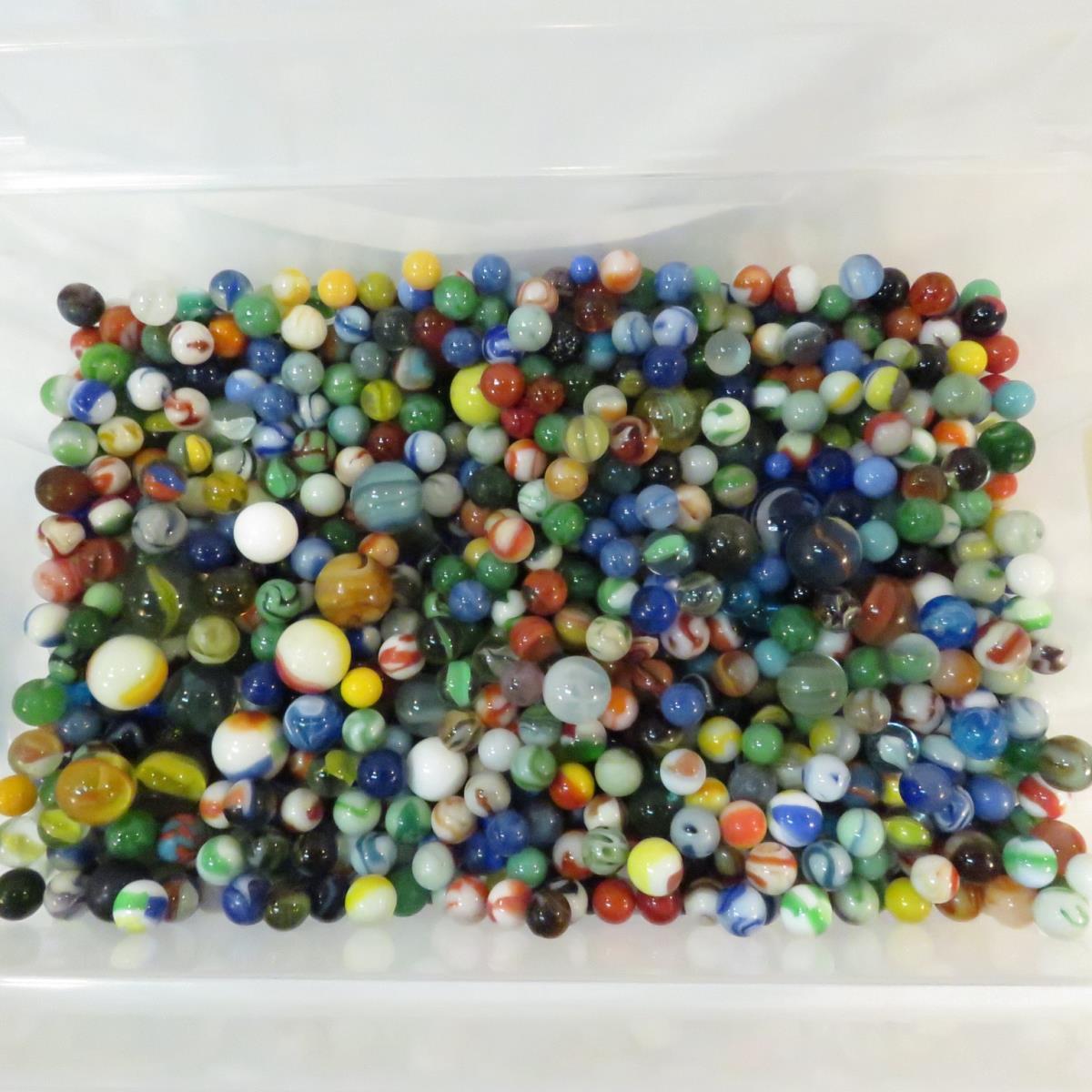 Antique & Vintage marbles, some are in glass jars