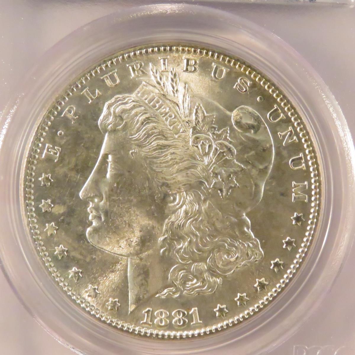 1881 S Morgan Silver Dollar PCGS Graded MS64