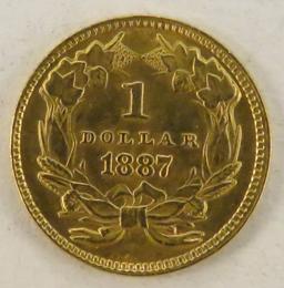 1887 $1 Gold Indian Princess