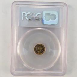 1945 Mexican 2 Peso PCGS Graded Gem BU