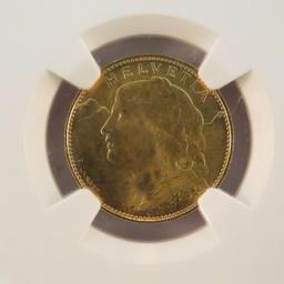 1922B Switzerland G10F NGC Graded MS67