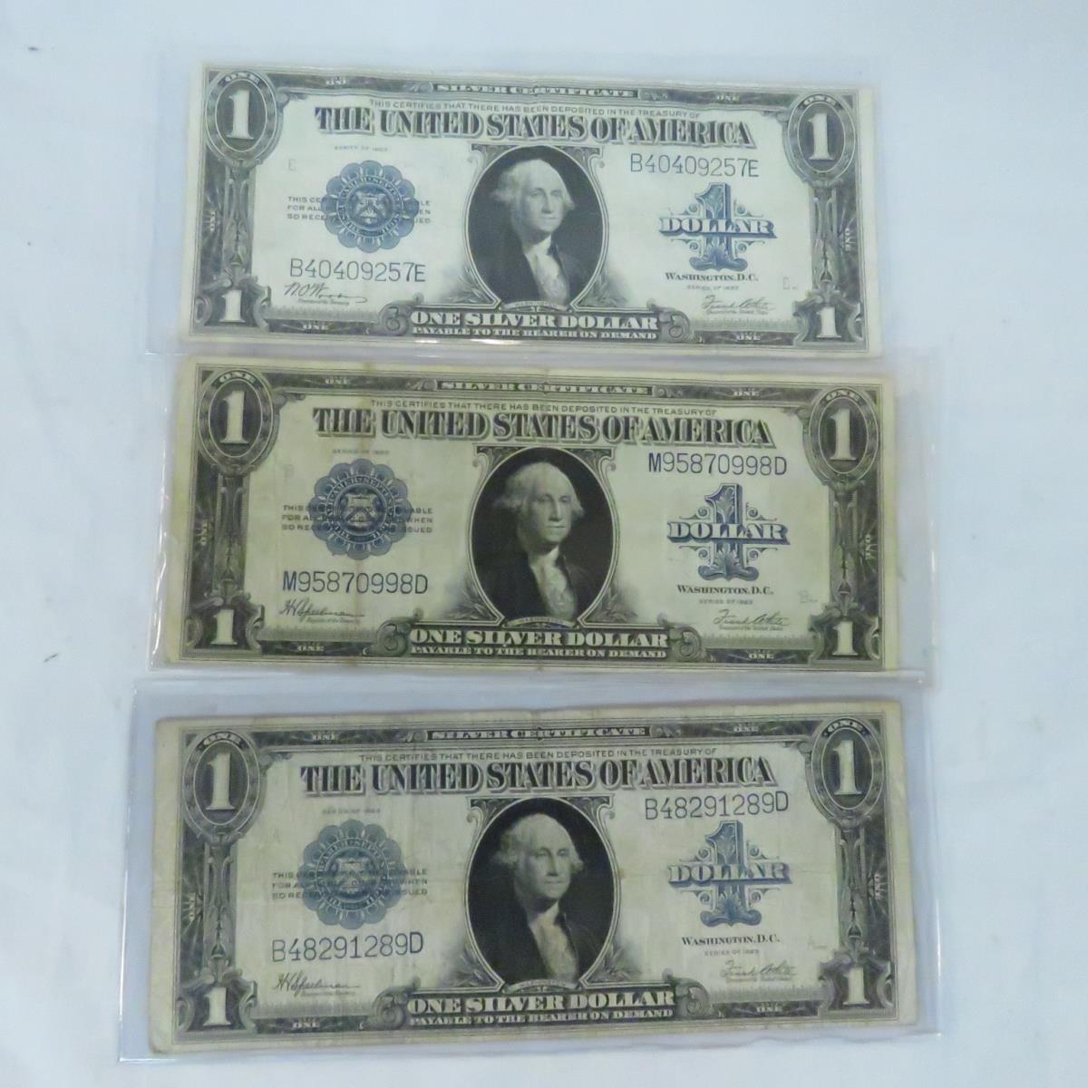 3 1923 $1 Large Note Silver Certificates