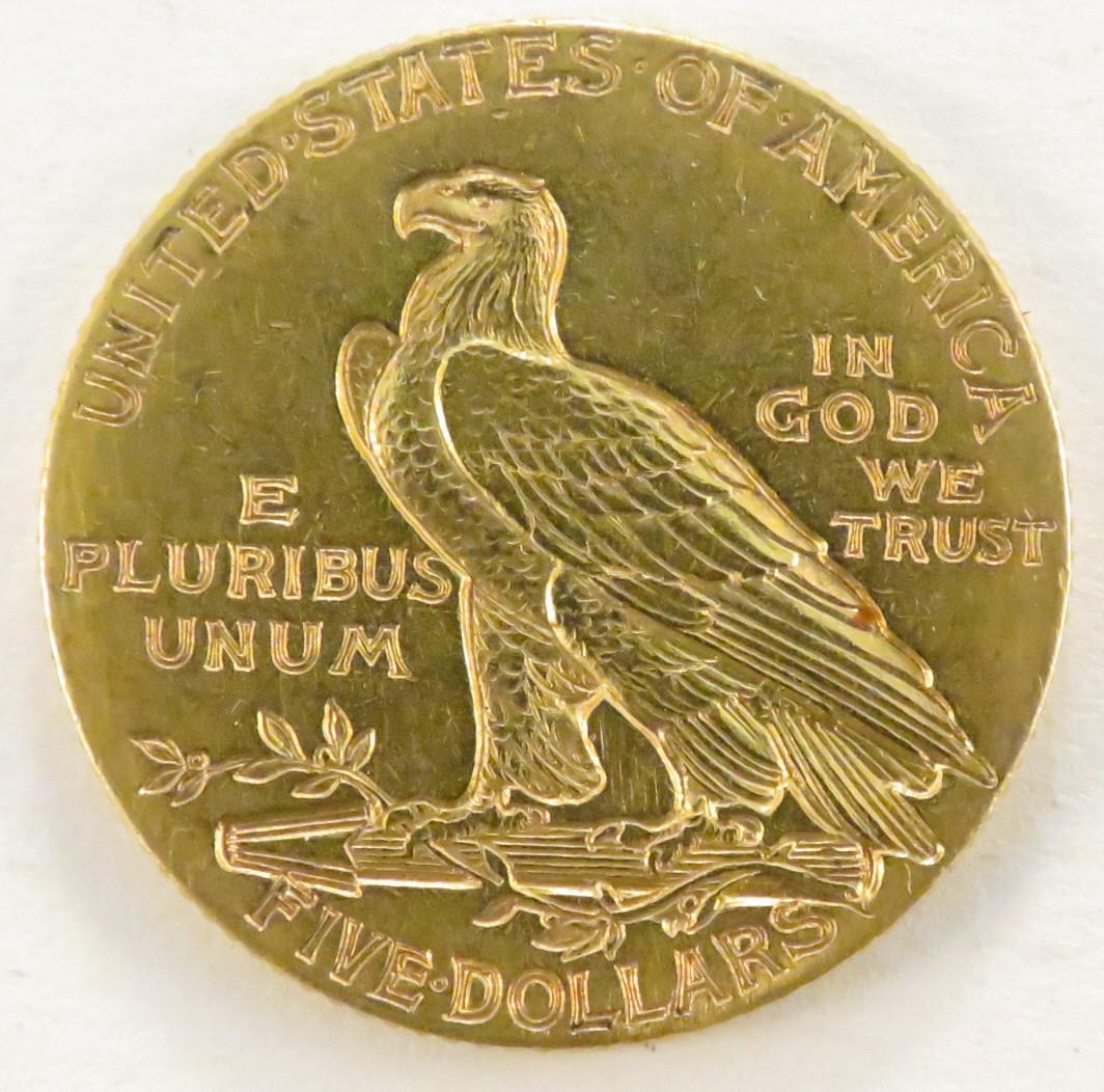 1910 S $5 Gold Indian Head Half Eagle