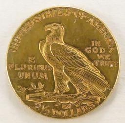 1925 D $2 1/2 Gold Indian Head Quarter Eagle